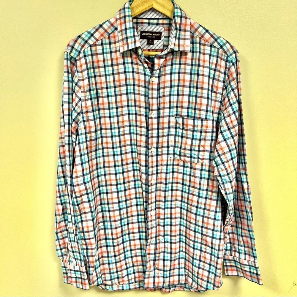 Johnston & Murphy Multicolor Plaid Men's Shirt size M